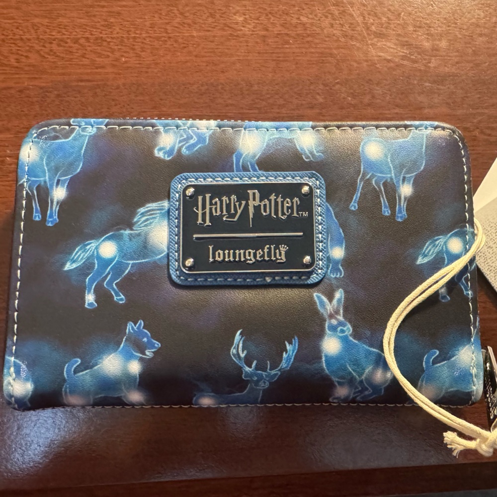 Loungefly Harry Potter Blue Patronus Zip-Around Wallet